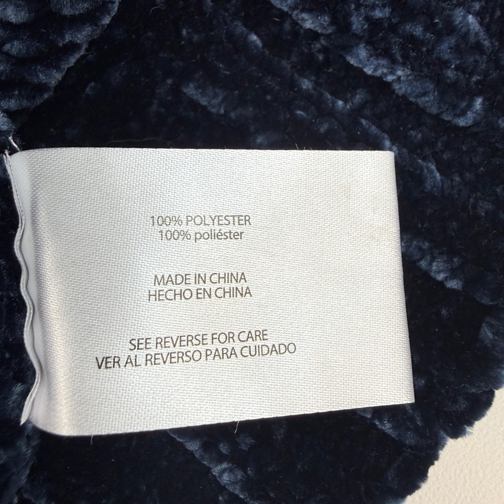 Orvis Women Large Navy Blue Chenille Crew Neck Long Sleeve Plush Cozy Sweater - Picture 5 of 10